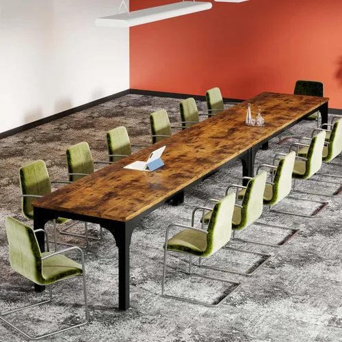 Vista 17 de Mesa de conferencias de 6.56 pies, mesa de seminario rectangular grande súper resistente para 8 personas, mesas largas de negocios, 1 unidad