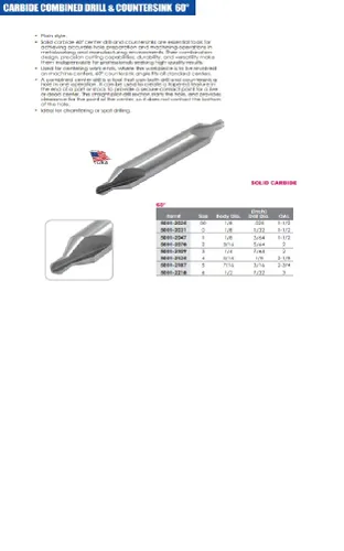 Vista 5 de HHIP 5001-2031 fabricado en Estados Unidos #0 x 1-1/2 taladro combinado de carburo y avellanador