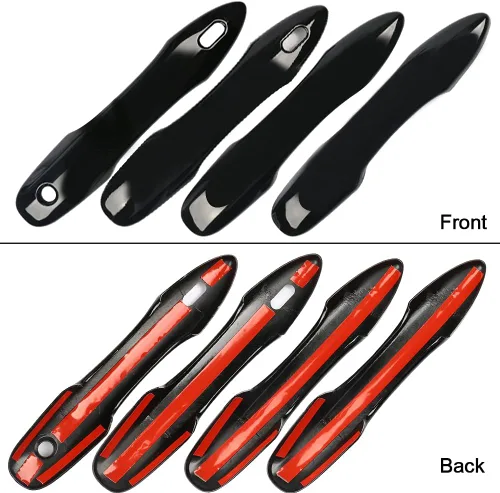 Vista 4 de Tapas negras para espejo de puerta lateral + cubiertas de manija de puerta de repuesto para accesorios Toyota Camry 2018, 2019, 2020, 2021, 2022