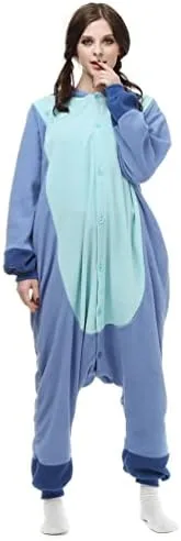 Vista 6 de URRCFIO Unisex Halloween Costume Sti-tch Onesie Adult Stich costume Onesie Animal Pajamas