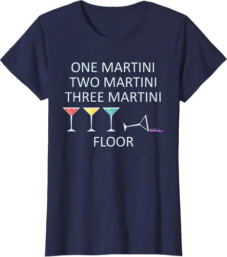Vista 57 de Funny Bartender One Two Three Martini Floor Cocktail T-Shirt Asphalt Grey