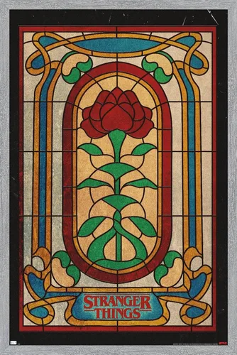 Vista 16 de Trends International Netflix Stranger Things: Season 4 - Póster de pared de vitrales, 14.72 x 22.37 pulgadas, versión enmarcada de madera de granero