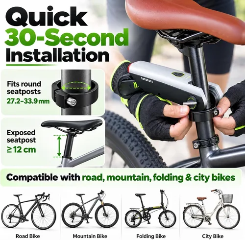 Vista 6 de Potenciador de asistencia eléctrica portátil para bicicleta, 4 modos