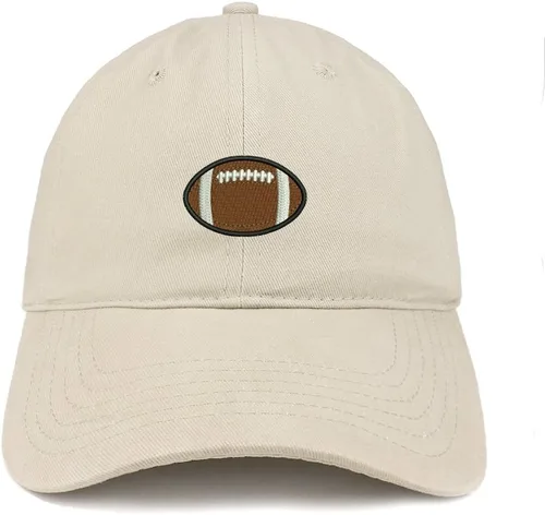 Vista 6 de Trendy Apparel Shop Gorra bordada de calidad de fútbol de bajo perfil de algodón cepillado para papá marino