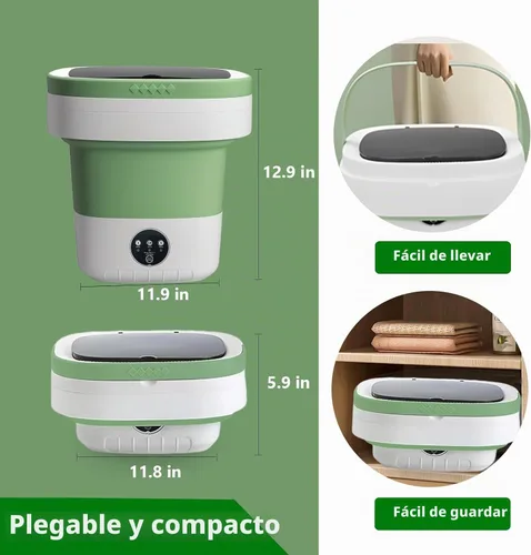 Vista 4 de Mini lavadora portátil de 15 litros, lavadora plegable con 3 modos de limpieza para ropa interior, ropa de bebé, pequeña lavandería plegable