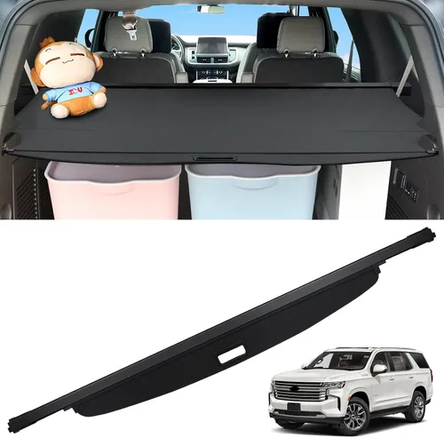 Vista 17 de Sze Cubierta de carga para Jeep Grand Cherokee 2022 2023 2024 2025 2026 (2 filas; WL) 4XE retráctil para maletero, cubierta de seguridad negra
