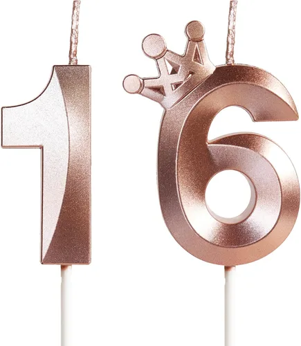 Vista 52 de Velas de cumpleaños número 10 para pastel, velas de oro rosa número 10 con corona, diseño 3D, decoración de pastel de cumpleaños para niñas