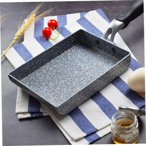 Vista 9 de COLLBATH Sartén rectangular antiadherente Tamagoyaki japonés para panqueques enrollados, utensilios de cocina para freír fácilmente y preparar