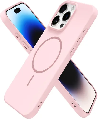 Vista 9 de Oakxco Funda de Silicona Mag Safe para iPhone 12 Pro Max, Funda Magnética Delgada y Fina Compatible con Carga Inalámbrica MagSafe, Bonita Funda