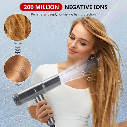Vista 4 de Secador de pelo con difusor, IG INGLAM 1875 W, secador de pelo iónico profesional, motor sin escobillas de alta velocidad de 110, 000 RPM, limpieza