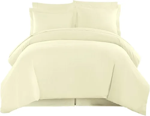 Vista 41 de Juego de sábanas de 1000 hilos de 4 piezas, súper suave, elegante y de alta calidad, 100% algodón egipcio, viene con bolsillo profundo de 18 Blanco