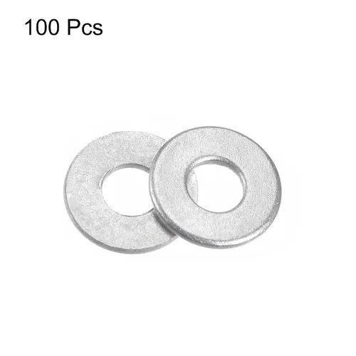 Vista 2 de uxcell Arandela plana de acero al carbono de 0.31" x 0.12" x 0.02" para tornillo de perno 100pcs
