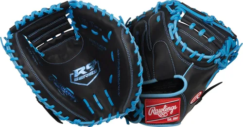 Vista 7 de Rawlings Guantes de béisbol de la serie R9 Tamaños 11.5 a 12.75 pulgadas Múltiples estilos Pro H-Web Negro/Oro
