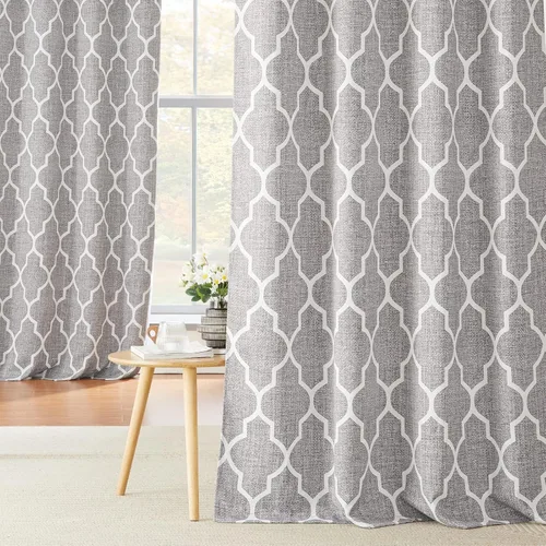 Vista 18 de KGORGE Cortinas opacas para sala de estar, aislamiento térmico, cortinas insonorizadas y cortinas estilo rústico estilo bohemio para cocina