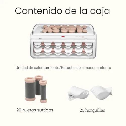Vista 7 de INFINITI PRO Conair - Rodillos calientes flocados de cerámica para mujer, 20 rizadores de pelo surtidos con clips, calentamiento de 85 segundos