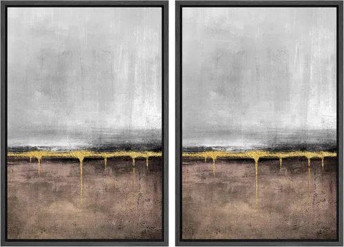 Vista 94 de MUDECOR Lienzo enmarcado para pared, bosque brumoso, reflejos, paisaje tranquilo, ilustraciones modernas, arte decorativo, bohemio, tranquilo/zen