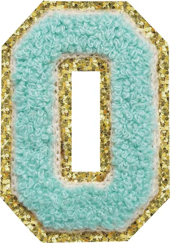 Vista 15 de 3Pcs Letter Patches Varsity Glitters Chenille,SPRT Iron on Blue Letter Patch,Alphabet Cloth Patch for Team Costume Decoration 3.1in Height S