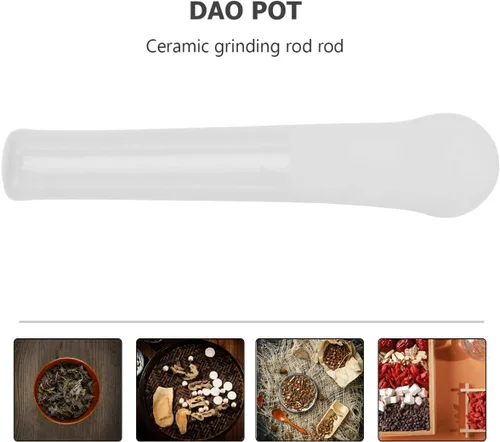 Vista 2 de EXCEART Suribachi Suribachi Varilla de molienda de alimentos 2.4 in Cerámica Pounder Porcelana Masher Muddler Food Molienda Stick para medicina