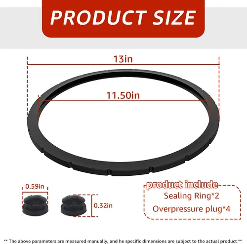Vista 2 de 09985 Anillo de sellado de repuesto para olla a presión Presto – Compatible con modelos de olla a presión Presto 0174510, 0175510, 0175107, 0178107