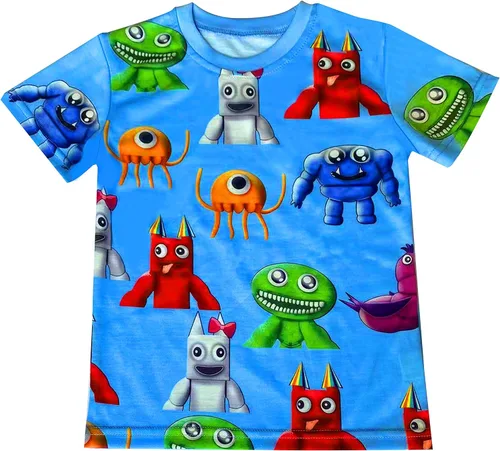 Vista 2 de MOTHAF Garten of Banban - Conjunto de camisa para niños y niñas, monstruo de terror, jush, pantalones de camiseta para niños, 2 piezas, manga corta