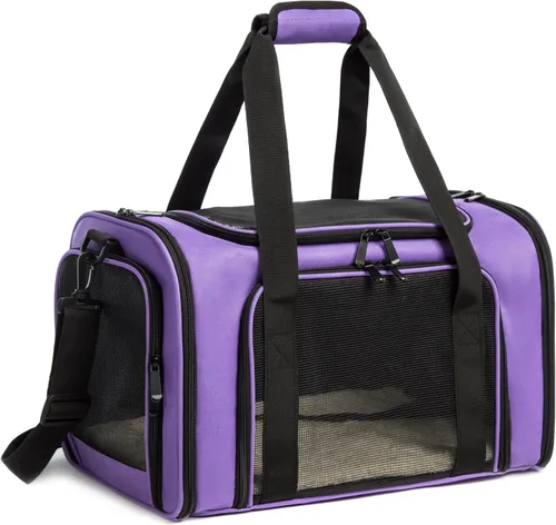 Vista 6 de Transportador de gatos para perros y mascotas, bolsas para gatos pequeños y medianos, perros y cachorros de 15 libras, de lado suave, aprobado por