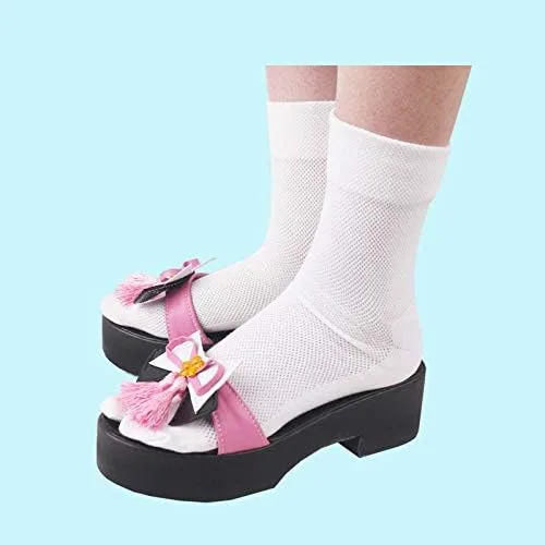 Vista 3 de COSGOGO Juego de anime Kamisato Ayaka - Zapatos de cosplay para fiestas de Halloween, juego de rol, mujeres y hombres
