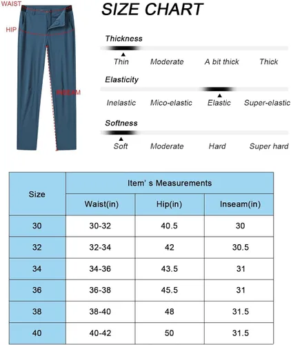 Vista 7 de Rdruko Pantalones de golf elásticos para hombre, de secado rápido, ligeros, casuales, con bolsillos