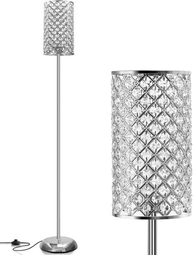 Vista 9 de Lámparas de pie de cristal GyroVu para sala de estar, lámpara de pie negra de 3 luces, lámpara alta de pie con elegante pantalla de cristal K9