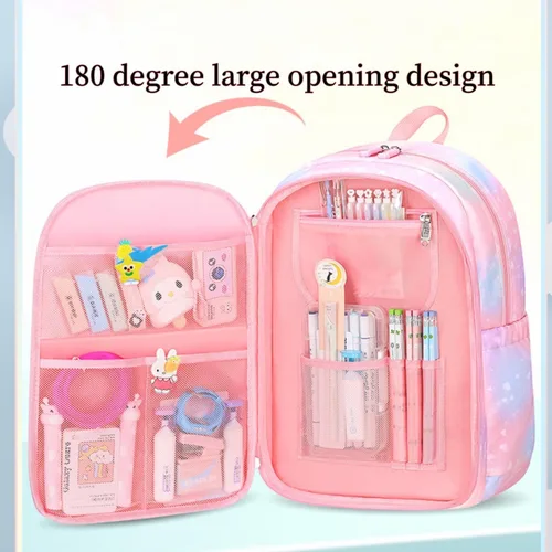 Vista 3 de pisyae Mochila de unicornio para niñas, mochilas para niña, Mochila-01