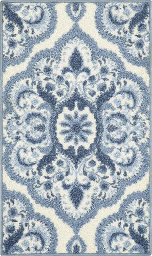 Vista 39 de Maples Rugs Vivian Medallion - Alfombra de área, fabricada en Estados Unidos, lavable, antideslizante, alfombra de interior para cocina, entrada