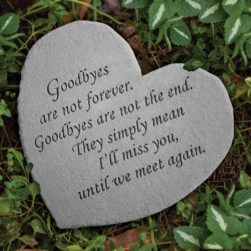 Vista 2 de Goodbyes Are Not Forever Kay Berry Great Thought Hearts - Placa conmemorativa de piedra decorativa