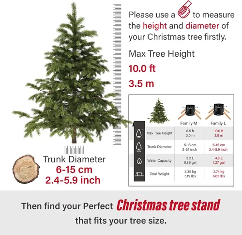 Vista 4 de Tree Nest Base de Soporte para Árbol de Navidad Xmas Soporte Moderno de Metal para Árbol Real de 10 pies Decoración de Árbol Xmas (Familia, Negro)