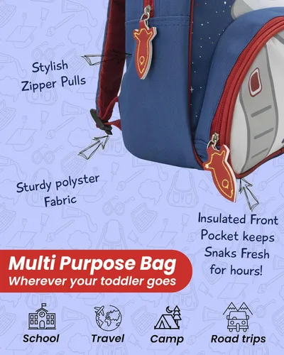 Vista 3 de JOY2B Mochila para niños y niñas - Mochila para niñas y niños - Mochila para niños para la escuela - Mochila preescolar, Astronauta impresionante