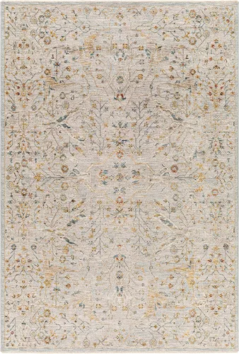Vista 12 de Hauteloom Kunzite - Alfombra de área para sala de estar, dormitorio, borde de medallón floral geométrico envejecido, tradicional oriental de Marrón