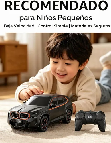 Vista 4 de RASTAR 10240 1/24 SUV RC Car BMW XM con control remoto 2.4G, negro