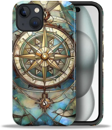 Vista 129 de ZHEGAILIAN Funda para iPhone 11, carcasa dura a prueba de golpes + silicona suave 2 en 1 híbrida, parachoques a prueba de caídas - Vidrio manchado