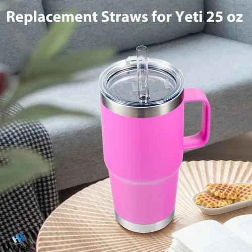 Vista 4 de Pajita para vaso Yeti de 25 y 26 onzas, popotes de repuesto para vaso Yeti de 25 onzas y 26 onzas, accesorios para vasos Rambler, bebida larga