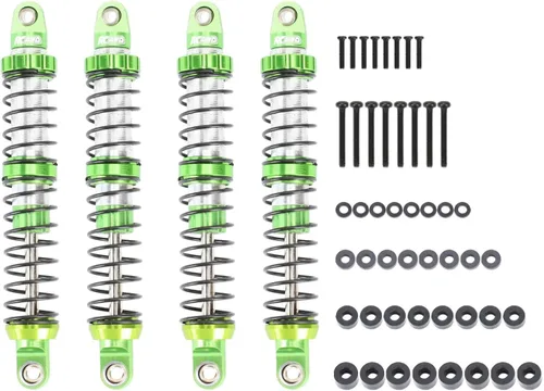 Vista 10 de RCAWD 7075 Amortiguadores de 80mm Universales para 1/10 RC Crawler, Mejoras para SCX10 I II III Pro 90046 AXI231017 TRX4 TRX6 Redcat D90 MST RC Negro