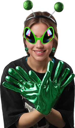Vista 5 de Alien Accessories - Diadema y lentes de arco iris, guantes y pendientes