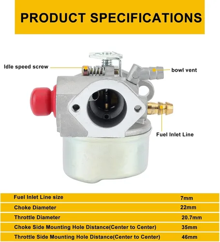 Vista 5 de Kit de carburador Panari OHH60 OHH55 para Tecumesh 6.5HP 5.5HP 5HP OH195EA OHH65 OHH50 OHH55 OHH60, piezas de carburador para cortadora de césped