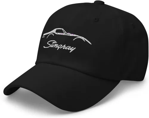 Vista 3 de C3 Sports Car Stingray Silhouette 3rd Gen Vette Driver Custom Dad Hat Negro