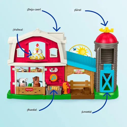 Vista 5 de Fisher-Price Little People Cuidando Animales Granja, Multiidioma