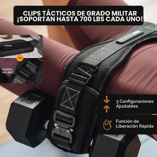 Vista 5 de JAB - Cinturón de empuje de cadera de alta calidad para mancuernas y pesas rusas (patentado), fortalece glúteos e isquiotibiales, resistente, cómodo