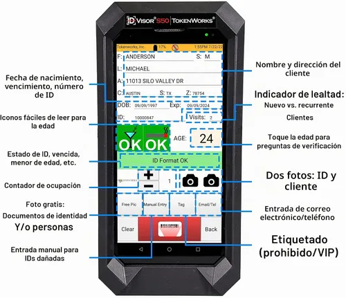 Vista 4 de IDVisor ID Scanner Dual Handheld Stand Bundle