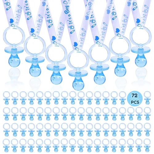 Vista 9 de XINHUIDALSQ Collar de 36 chupetes de baby shower, bonitos collares acrílicos para juegos de baby shower, regalos de fiesta, decoraciones