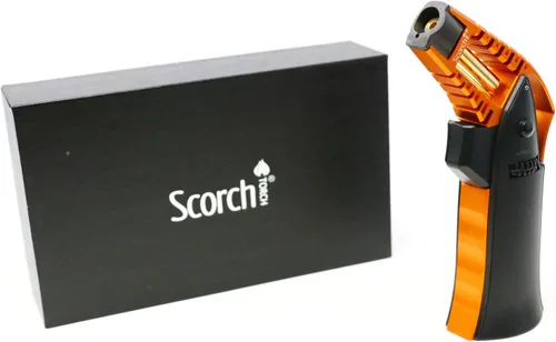 Vista 10 de Antorcha Scorch Torch de 6.75" de aluminio, ajustable, recargable con butano, fabricada con CNC, portátil, en caja de regalo (Rojo #1)