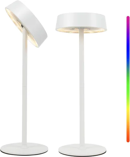 Vista 10 de Lámpara inalámbrica, lámpara de mesa recargable, funciona con pilas, control táctil regulable RGB, 3 temperaturas de color, función de memoria LED