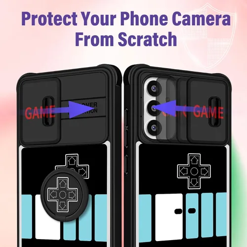 Vista 4 de Funda para teléfono Samsung Galaxy A54 5G 2 en 1 para hombres y niños, linda funda divertida y divertida para adolescentes, niños, videojuegos