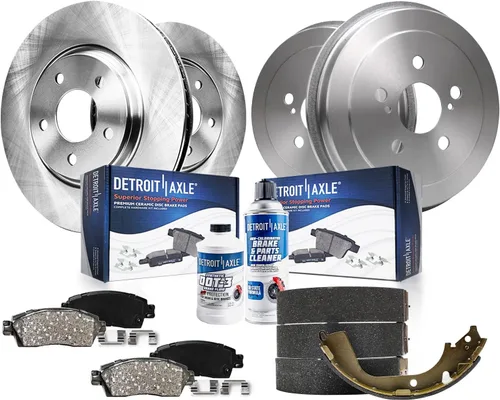 Vista 48 de Detroit Axle - Kit de frenos para Land Rover LR3 2005-2009, Rotores de freno deportivos Range Rover 2006-2009 y pastillas de freno de cerámica 2007