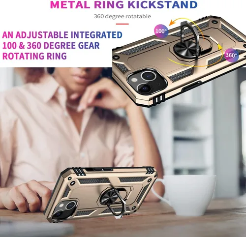 Vista 4 de STARSHOP Funda compatible con iPhone 13 Mini, con protector de pantalla de vidrio templado incluido, protección contra caídas de grado militar a